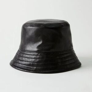 *SOLD* Aritzia Babaton Sandra Black Vegan Leather Bucket Hat